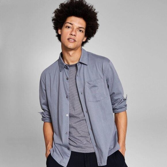 And Now This Men's Regular-Fit Solid Knit Shirt - Picture 1 of 1